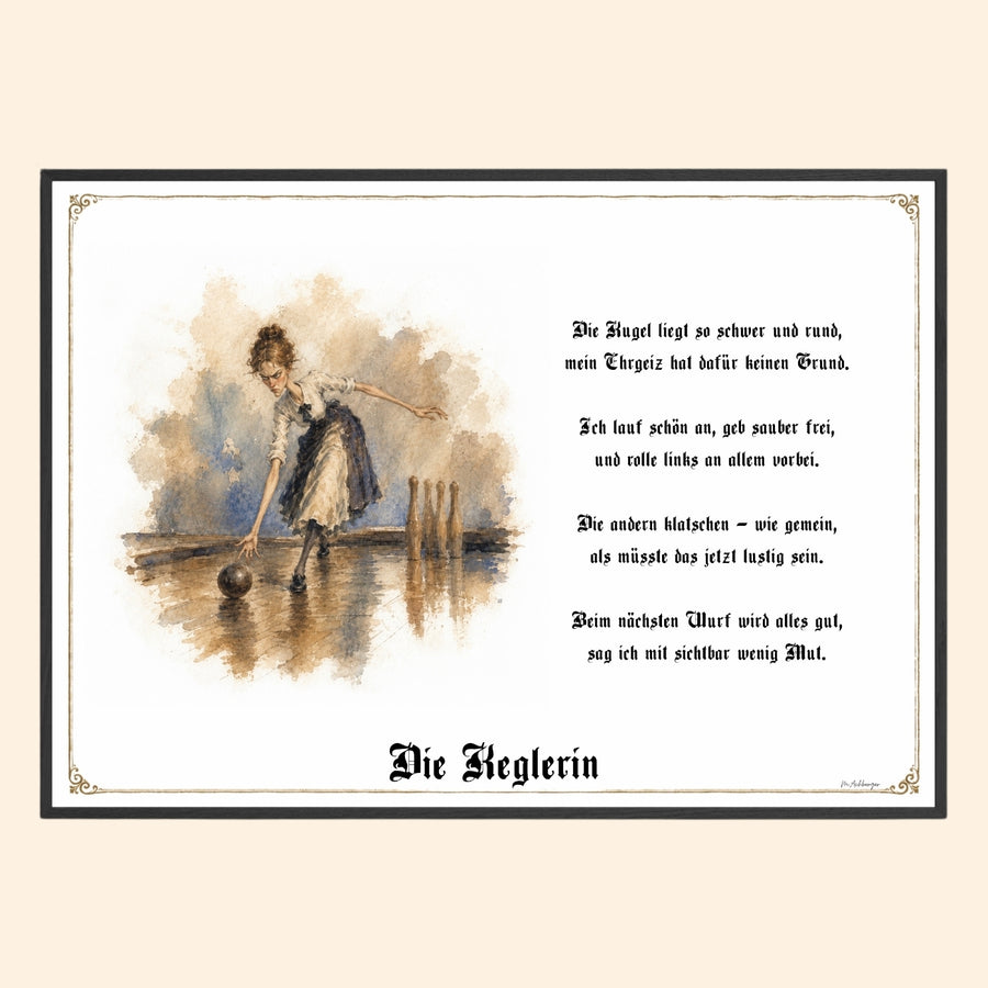 Die Keglerin – Griesgram-Zunftbild