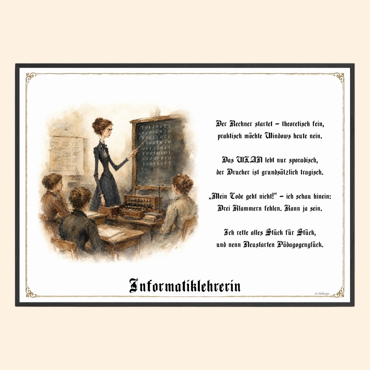 Die Informatiklehrerin – Griesgram-Zunftbild