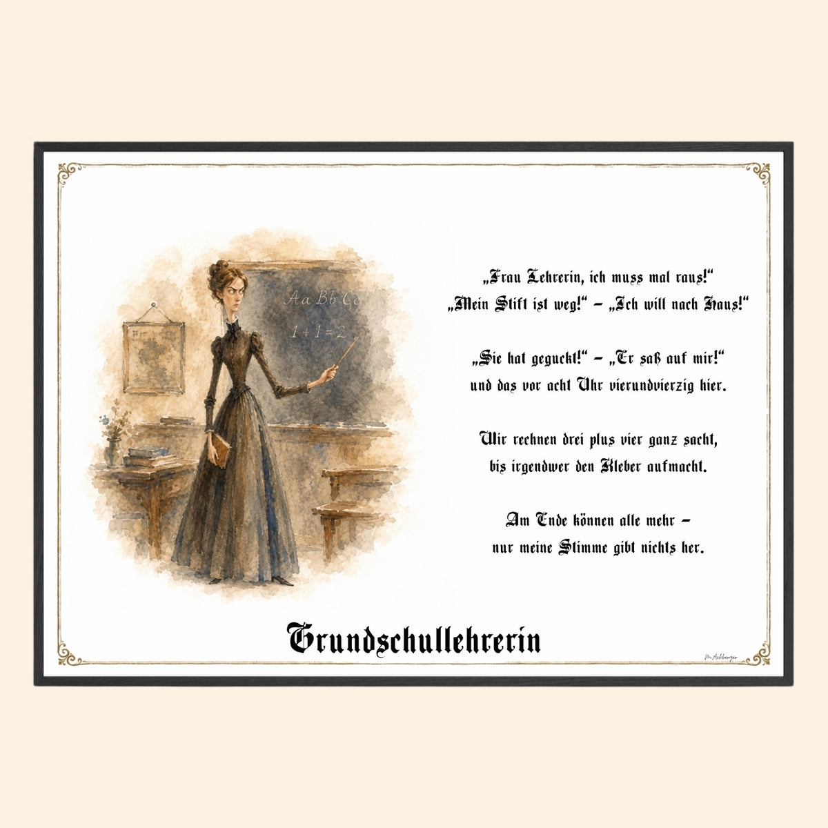 Die Grundschullehrerin – Griesgram-Zunftbild