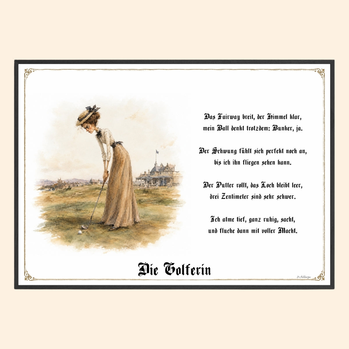 Die Golferin – Griesgram-Zunftbild