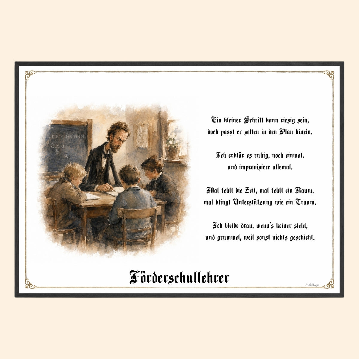 Der Förderschullehrer – Griesgram-Zunftbild