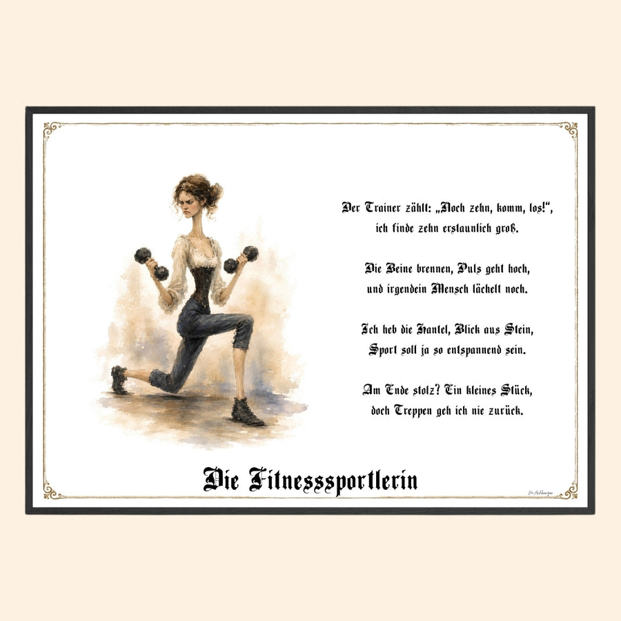 Die Fitnesssportlerin – Griesgram-Zunftbild