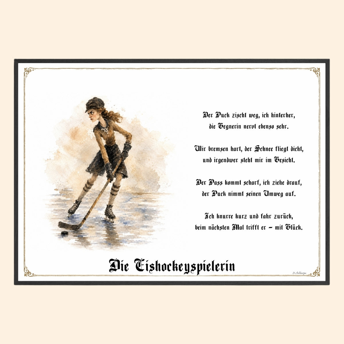 Die Eishockeyspielerin – Griesgram-Zunftbild