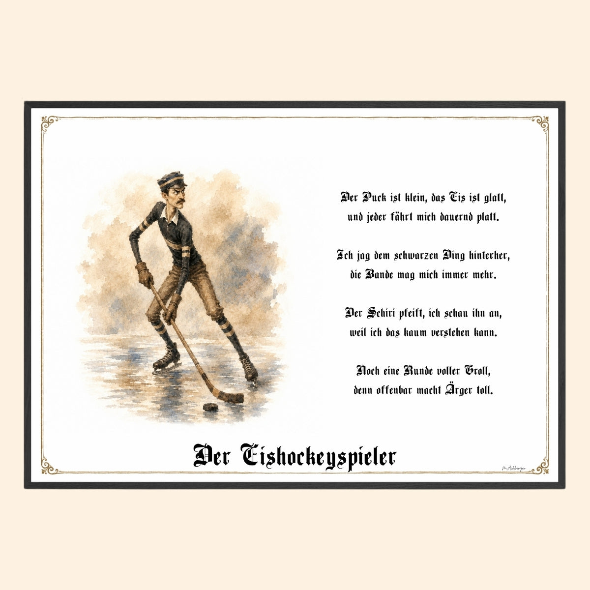 Der Eishockeyspieler – Griesgram-Zunftbild