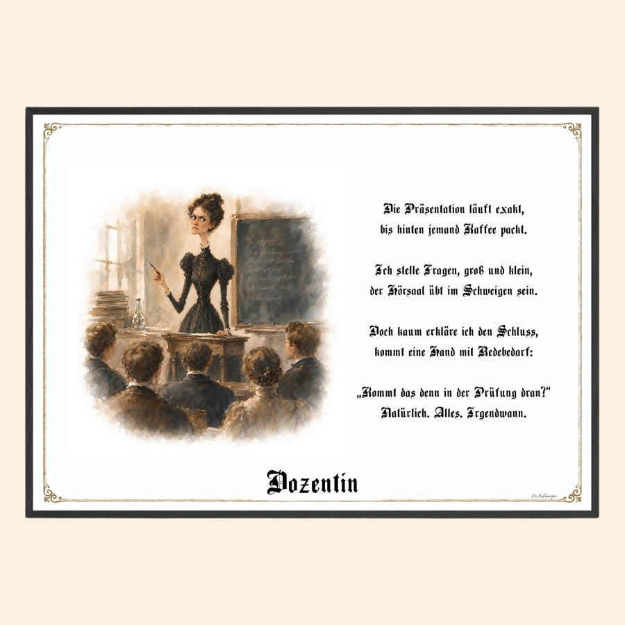 Die Dozentin – Griesgram-Zunftbild