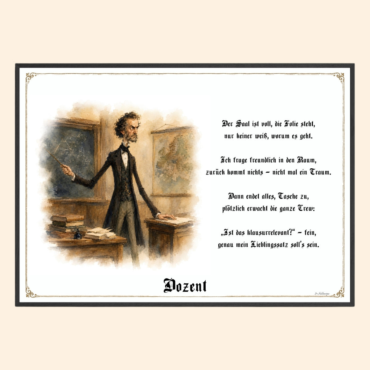 Der Dozent – Griesgram-Zunftbild