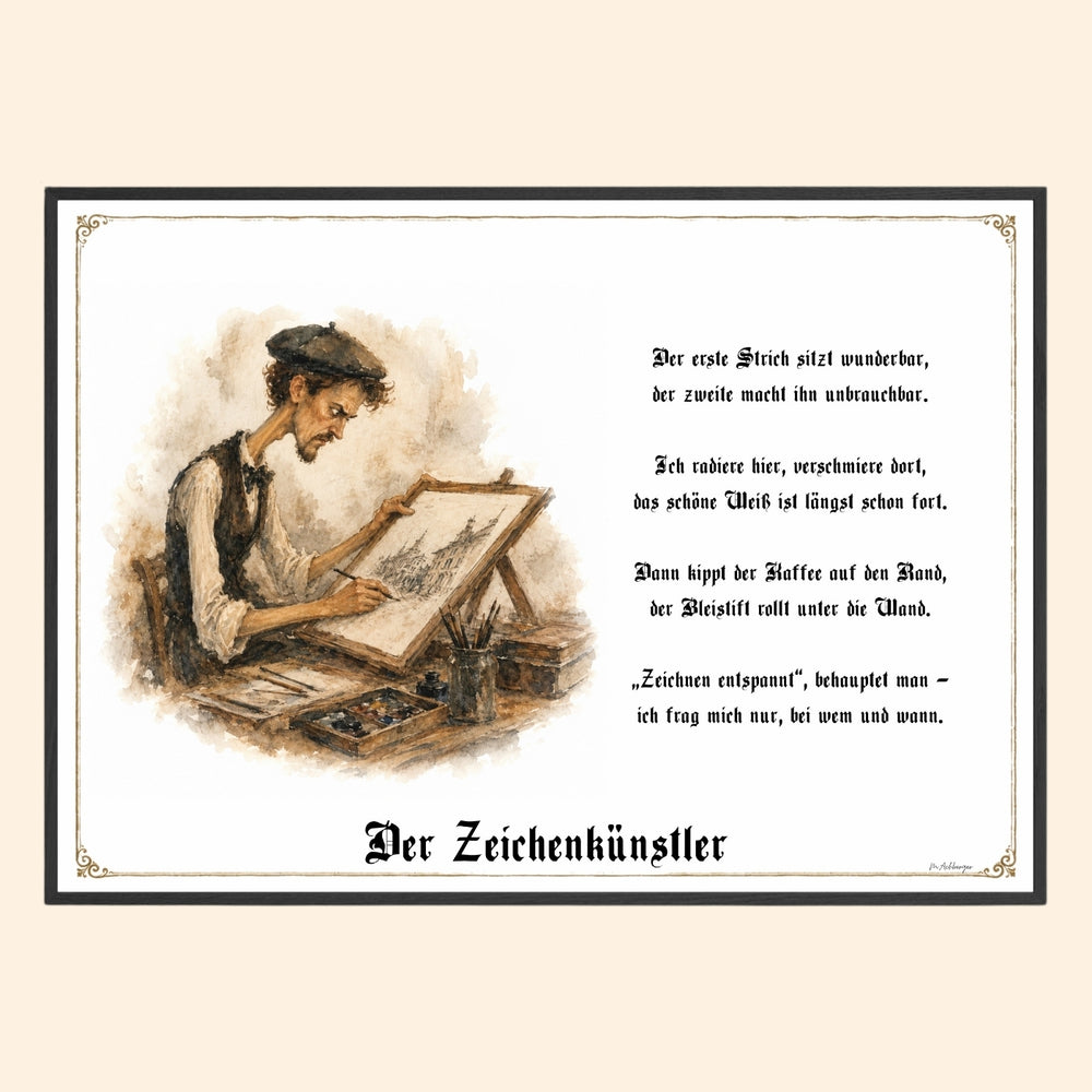 Der Zeichenkünstler – Griesgram-Zunftbild