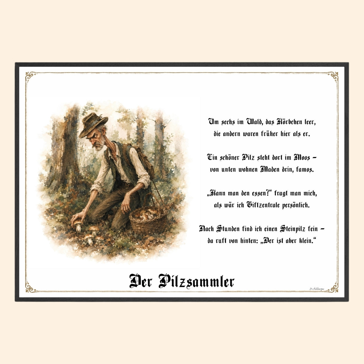Der Pilzsammler – Griesgram-Zunftbild