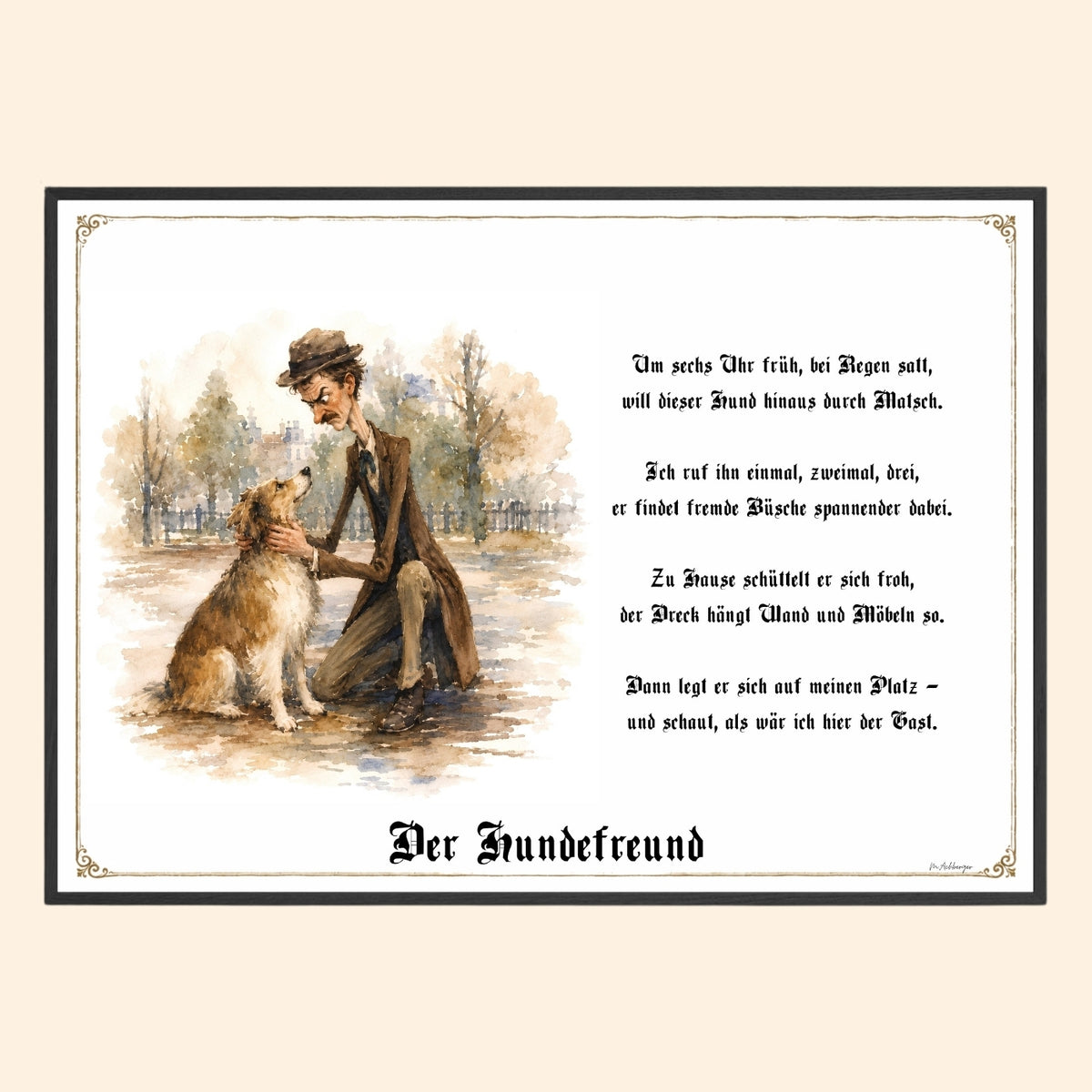 Der Hundefreund – Griesgram-Zunftbild