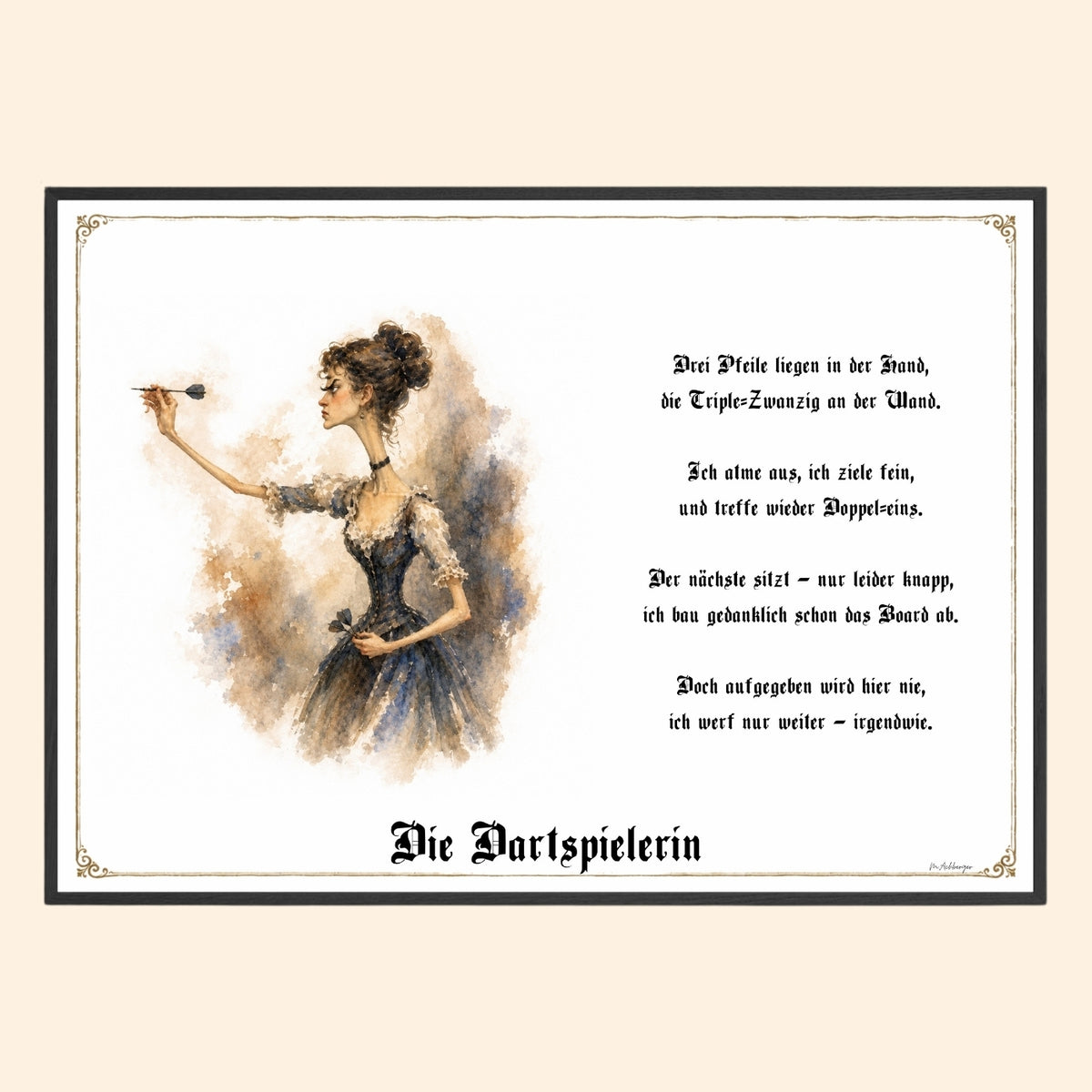 Die Dartspielerin – Griesgram-Zunftbild