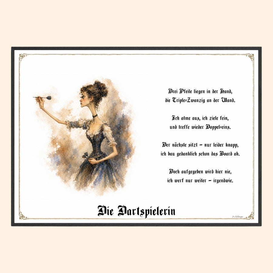 Die Dartspielerin – Griesgram-Zunftbild