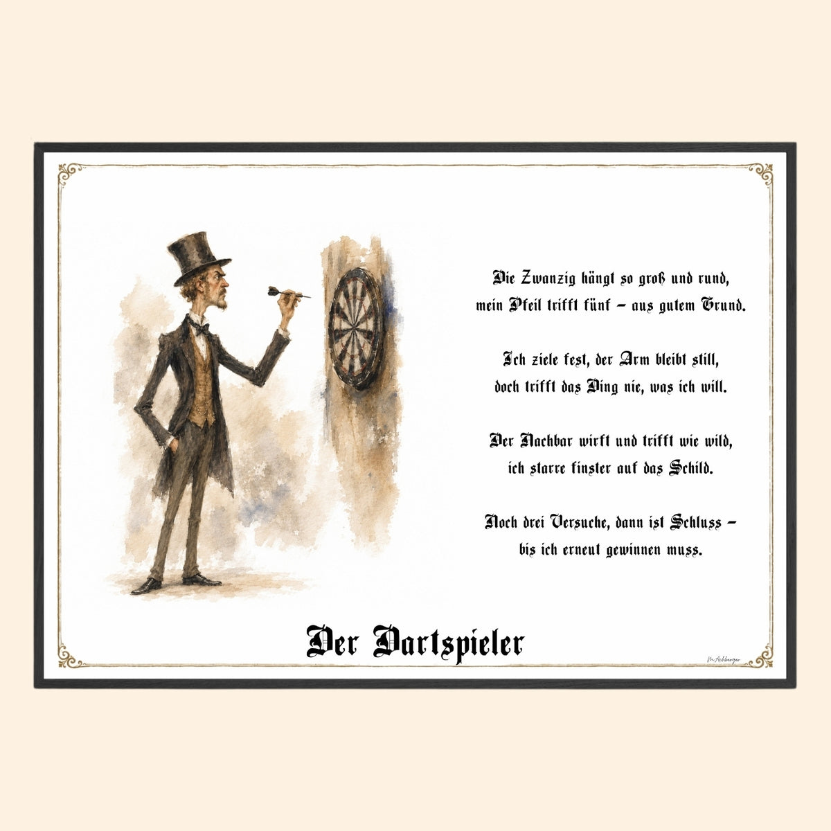 Der Dartspieler – Griesgram-Zunftbild