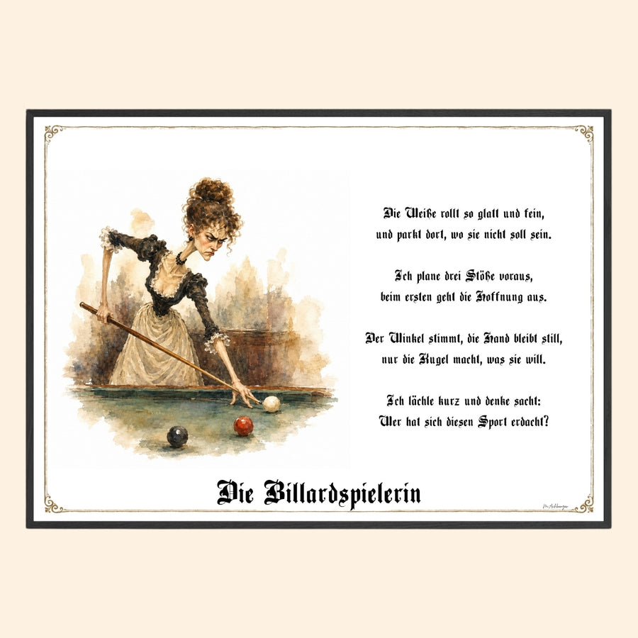 Die Billardspielerin – Griesgram-Zunftbild