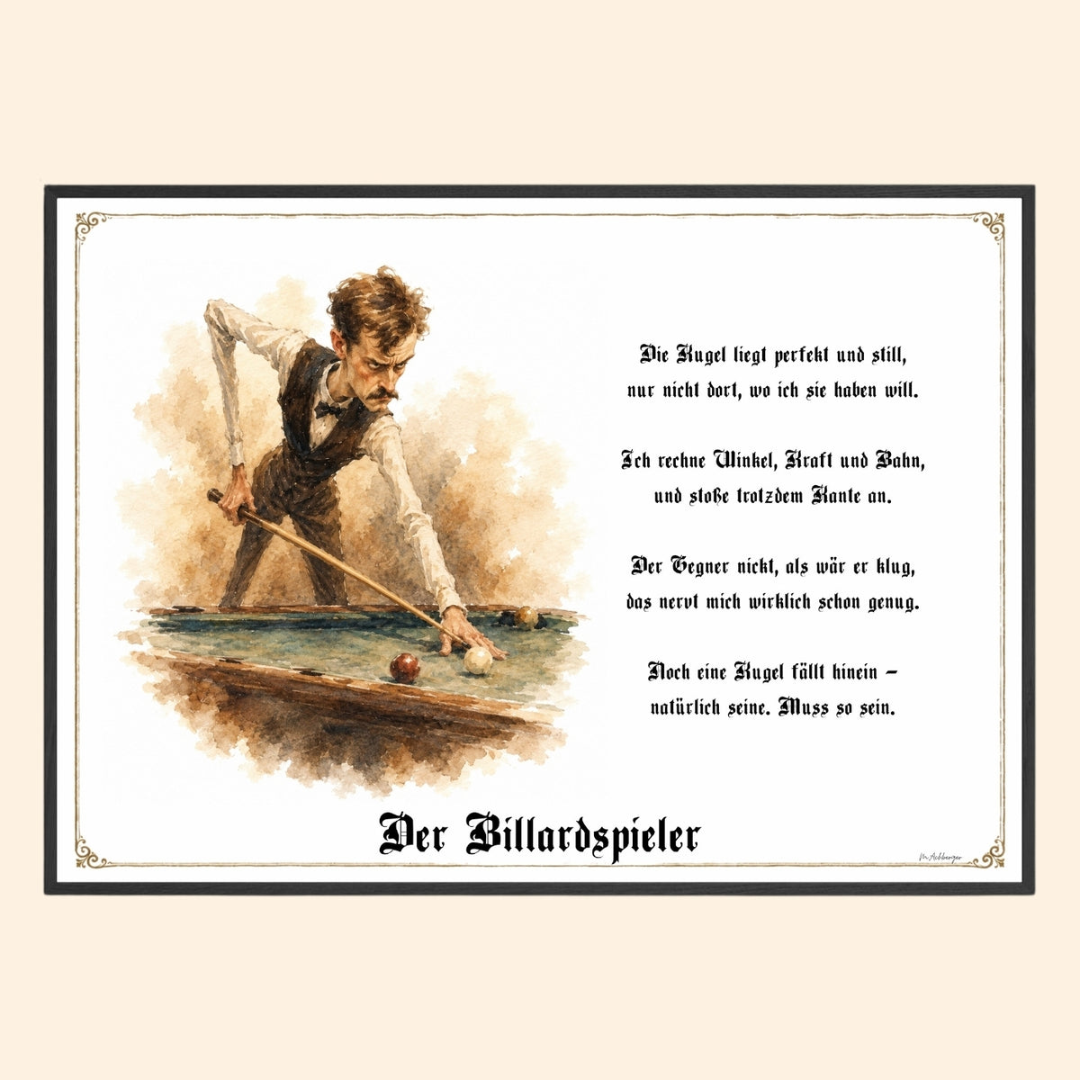 Der Billardspieler – Griesgram-Zunftbild