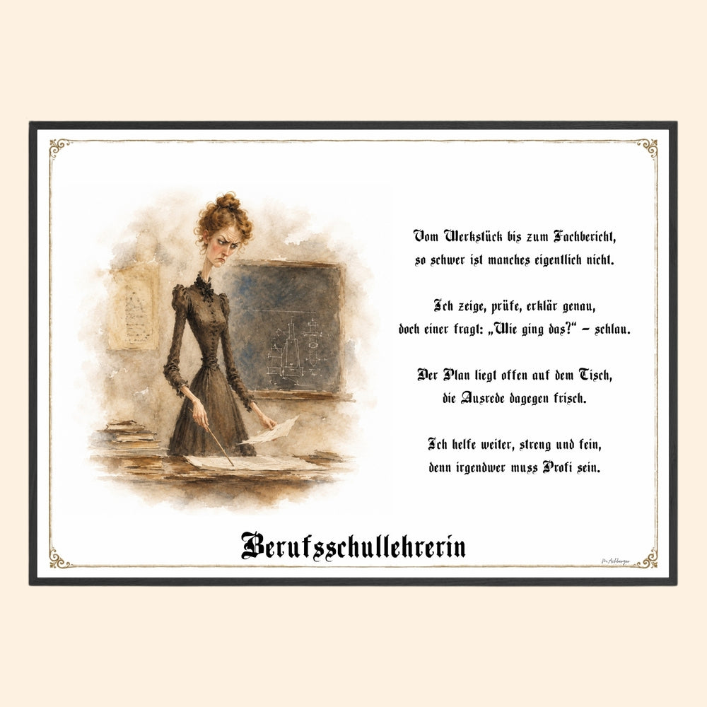 Die Berufsschullehrerin – Griesgram-Zunftbild