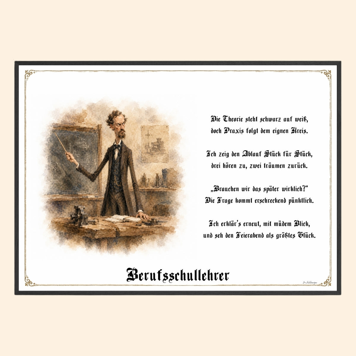 Der Berufsschullehrer – Griesgram-Zunftbild