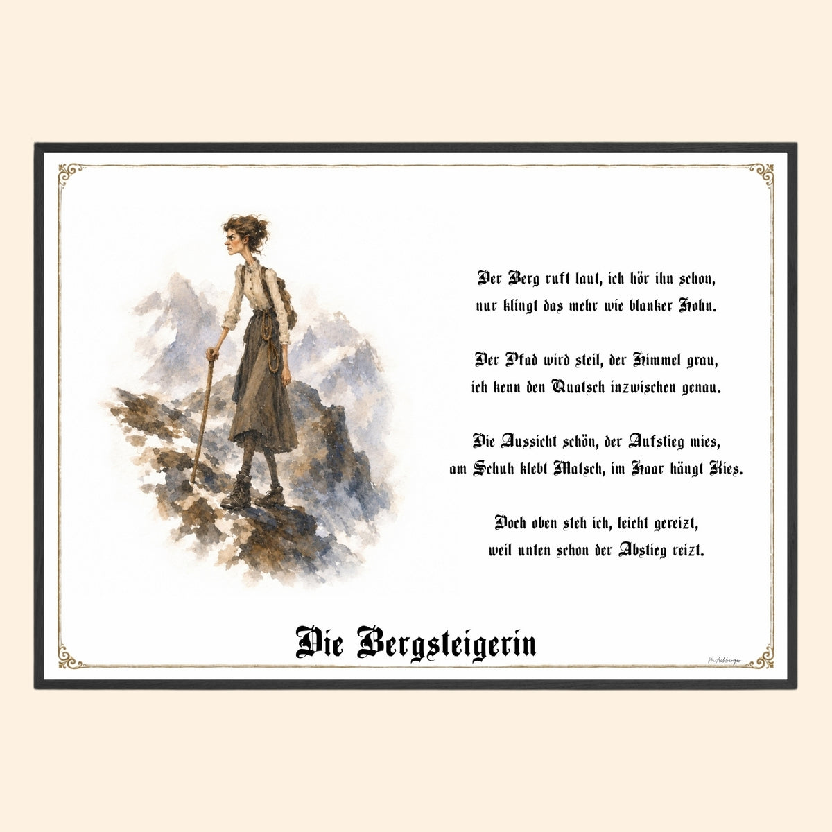 Die Bergsteigerin – Griesgram-Zunftbild