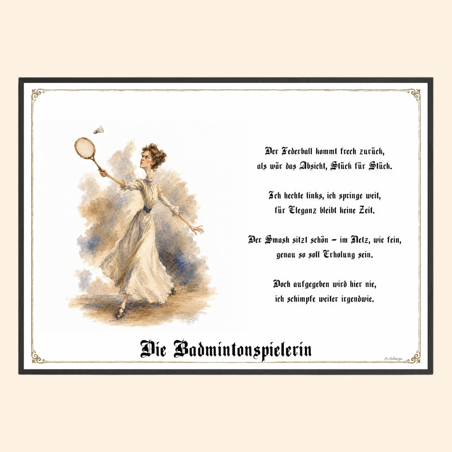 Die Badmintonspielerin – Griesgram-Zunftbild