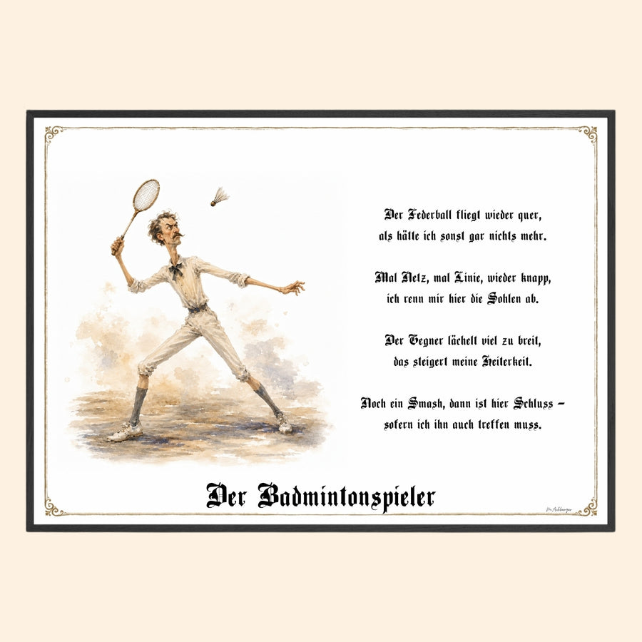 Der Badmintonspieler – Griesgram-Zunftbild