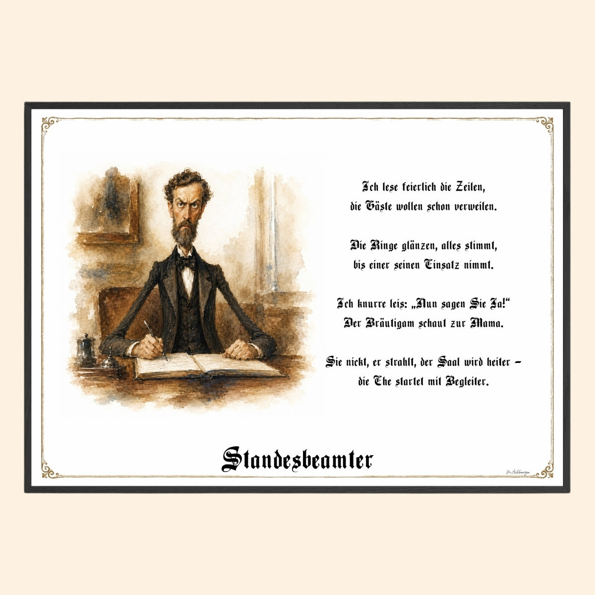 Der Standesbeamte – Griesgram-Zunftbild