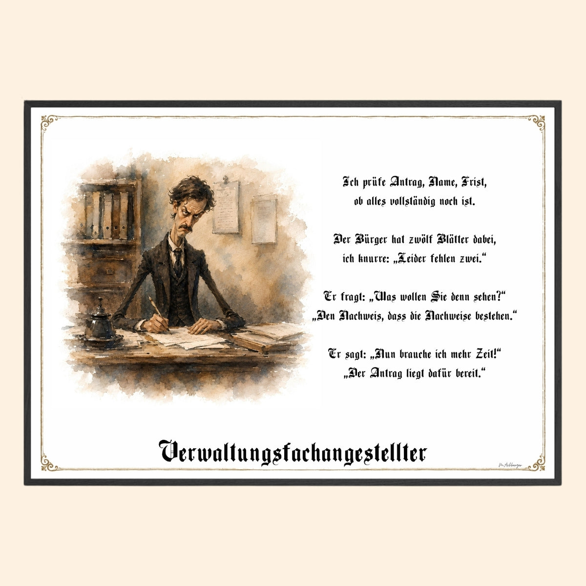 Der Verwaltungsfachangestellte – Griesgram-Zunftbild