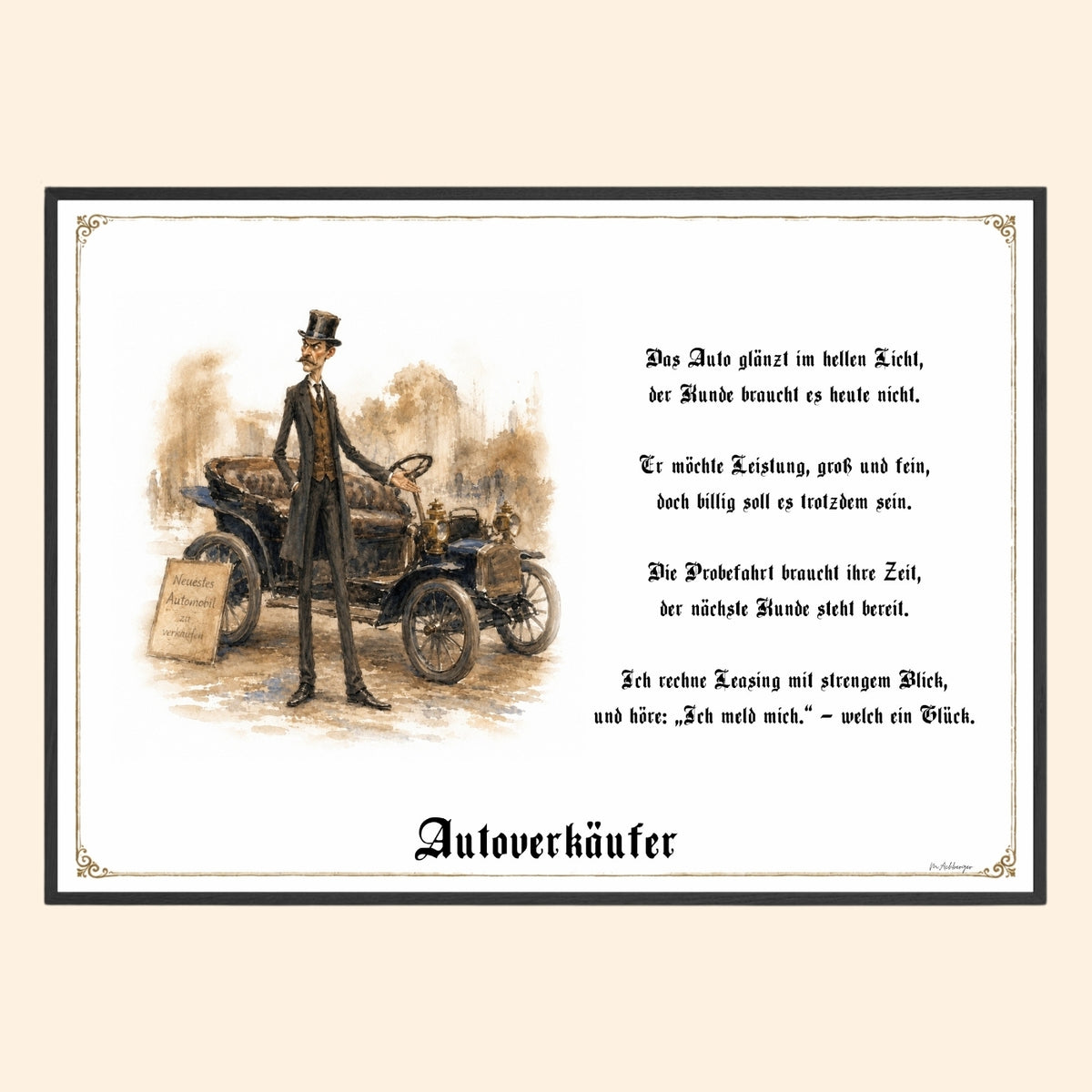 Der Autoverkäufer – Griesgram-Zunftbild