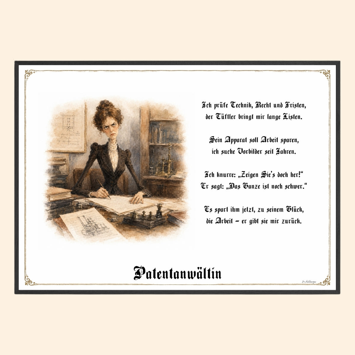 Die Patentanwältin – Griesgram-Zunftbild