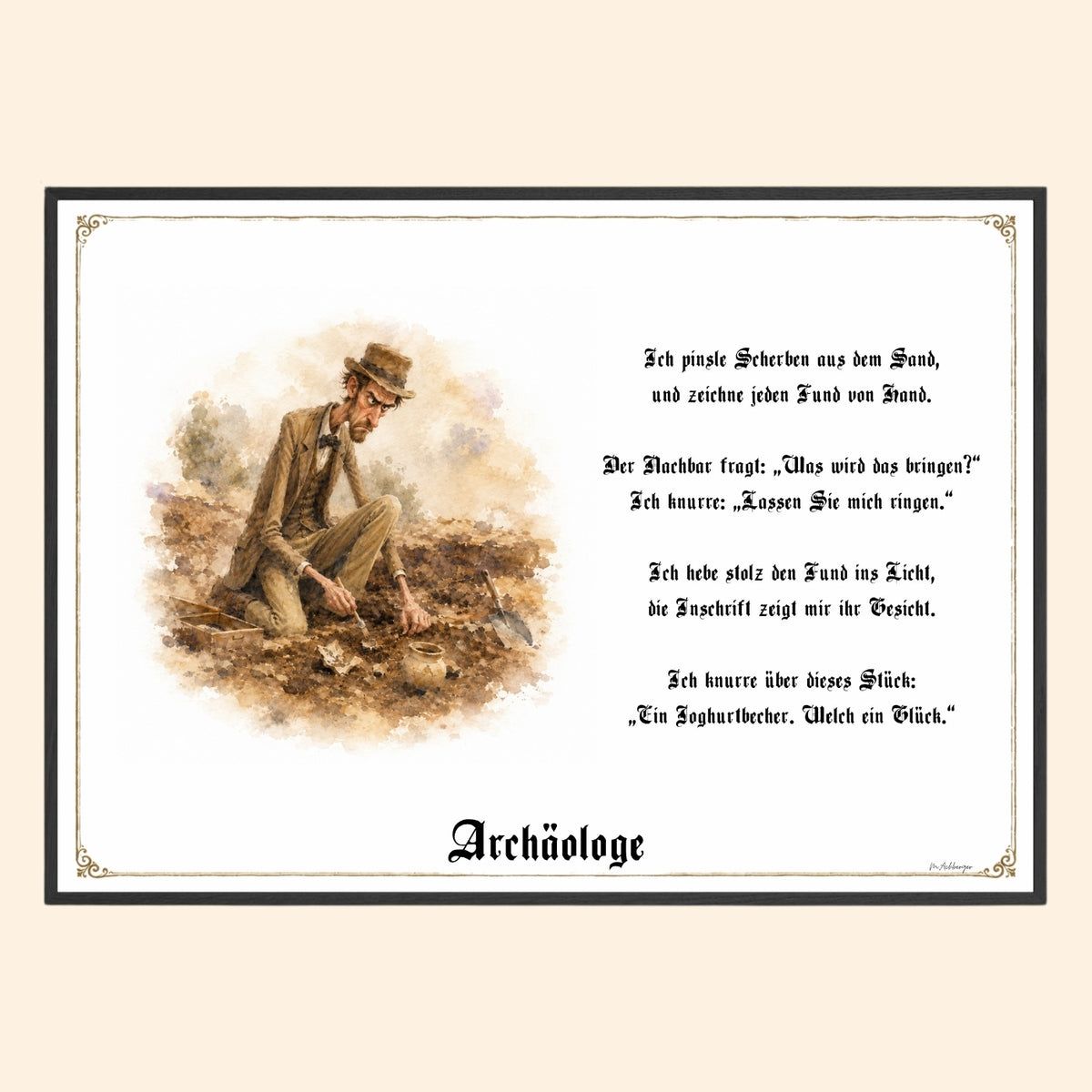 Der Archäologe – Griesgram-Zunftbild