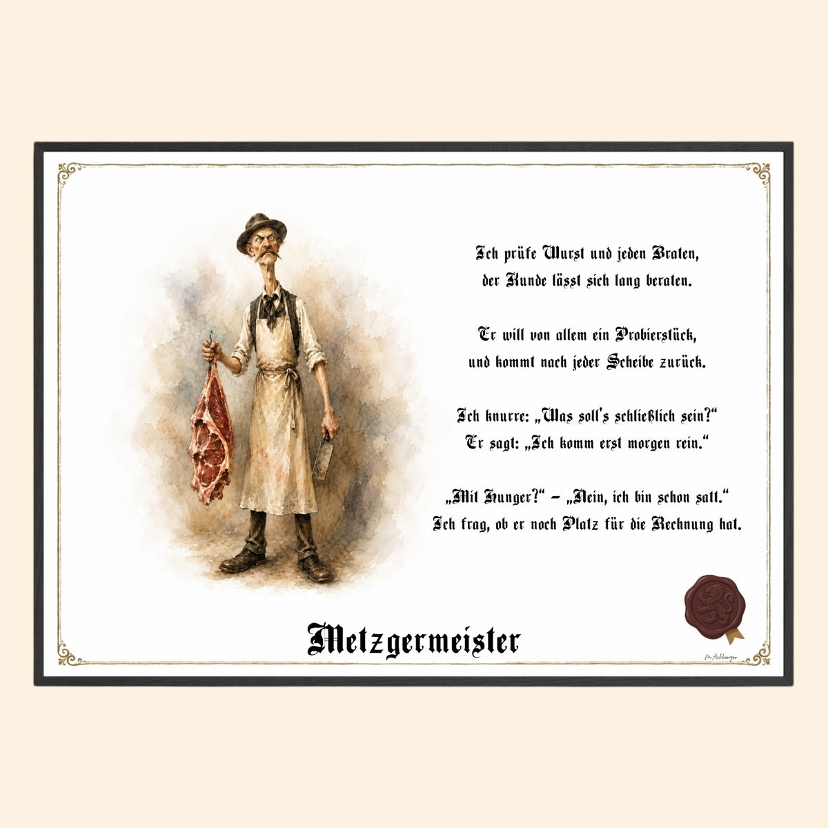 Der Metzgermeister – Griesgram-Zunftbild
