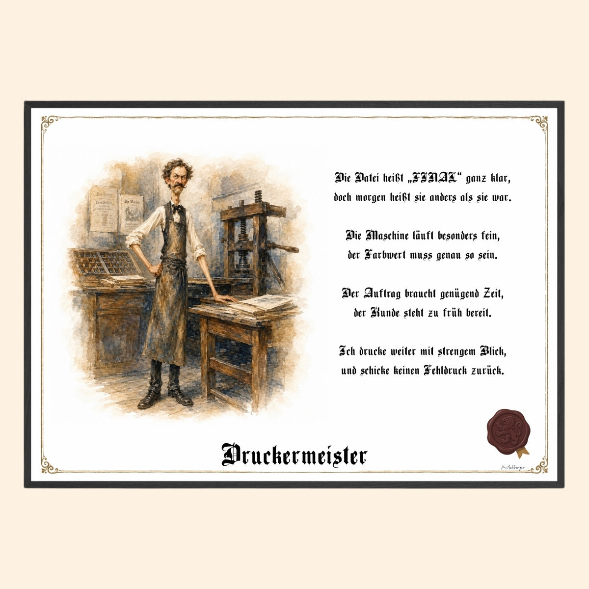 Der Druckermeister – Griesgram-Zunftbild