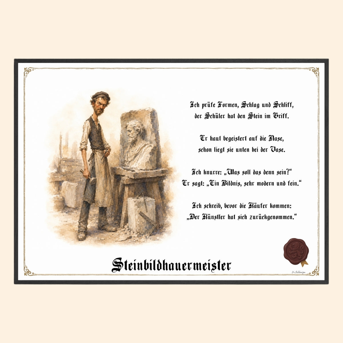 Der Steinbildhauermeister – Griesgram-Zunftbild