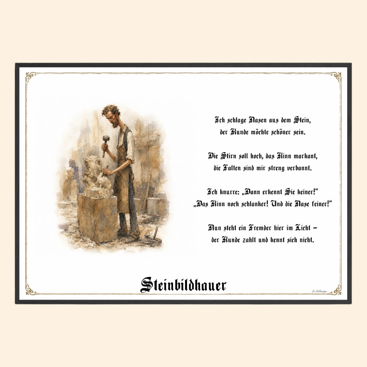 Der Steinbildhauer – Griesgram-Zunftbild