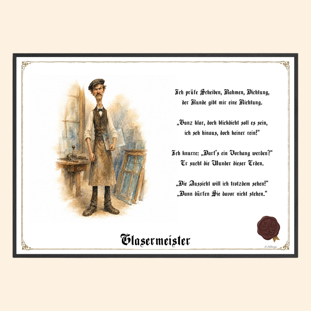 Der Glasermeister – Griesgram-Zunftbild