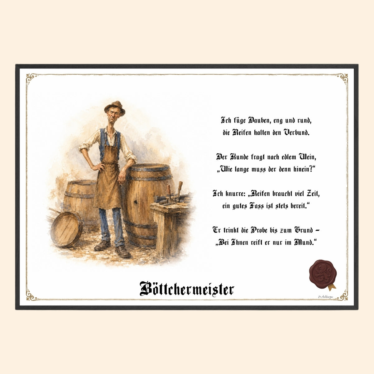 Der Böttchermeister – Griesgram-Zunftbild