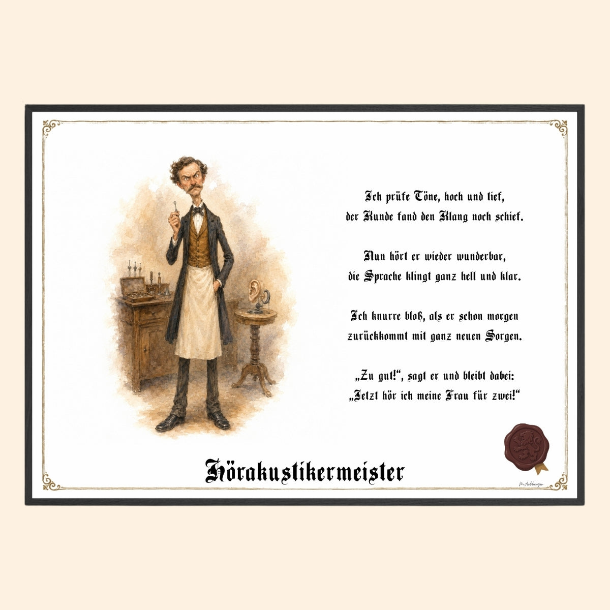 Der Hörakustikermeister – Griesgram-Zunftbild