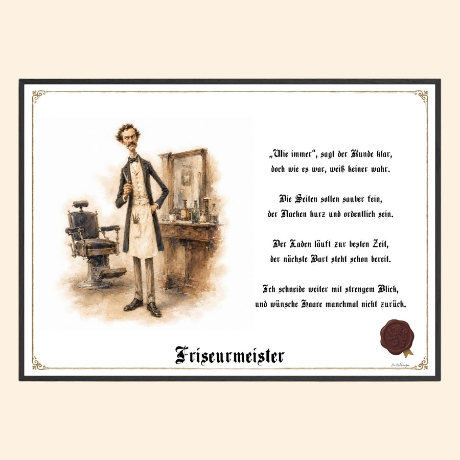Der Friseurmeister – Griesgram-Zunftbild
