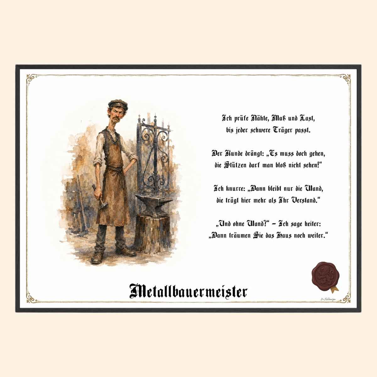 Der Metallbauermeister – Griesgram-Zunftbild