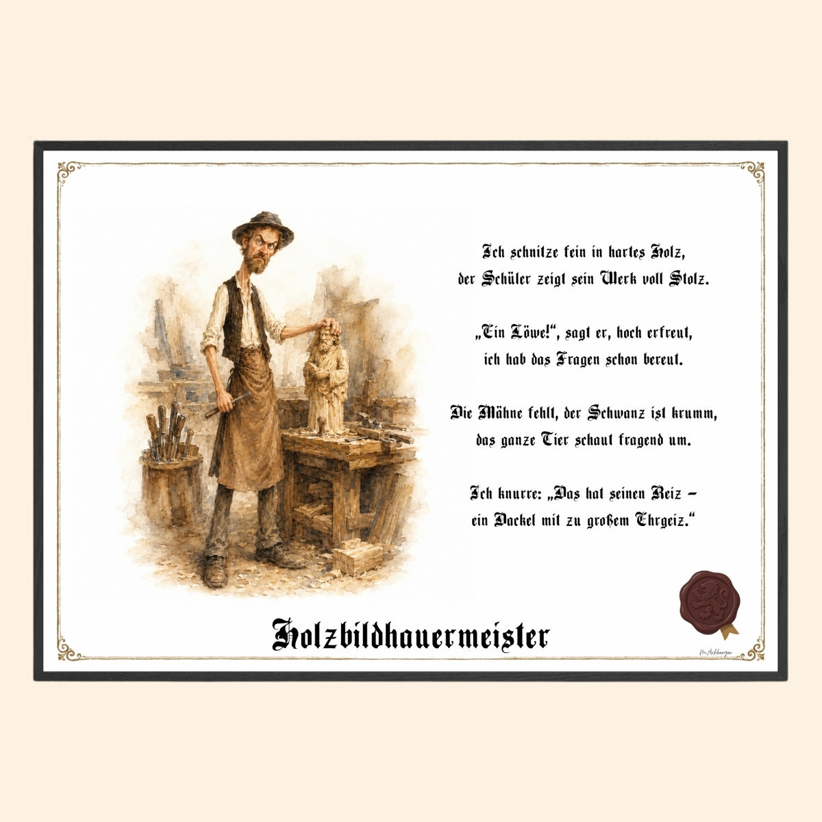 Der Holzbildhauermeister – Griesgram-Zunftbild
