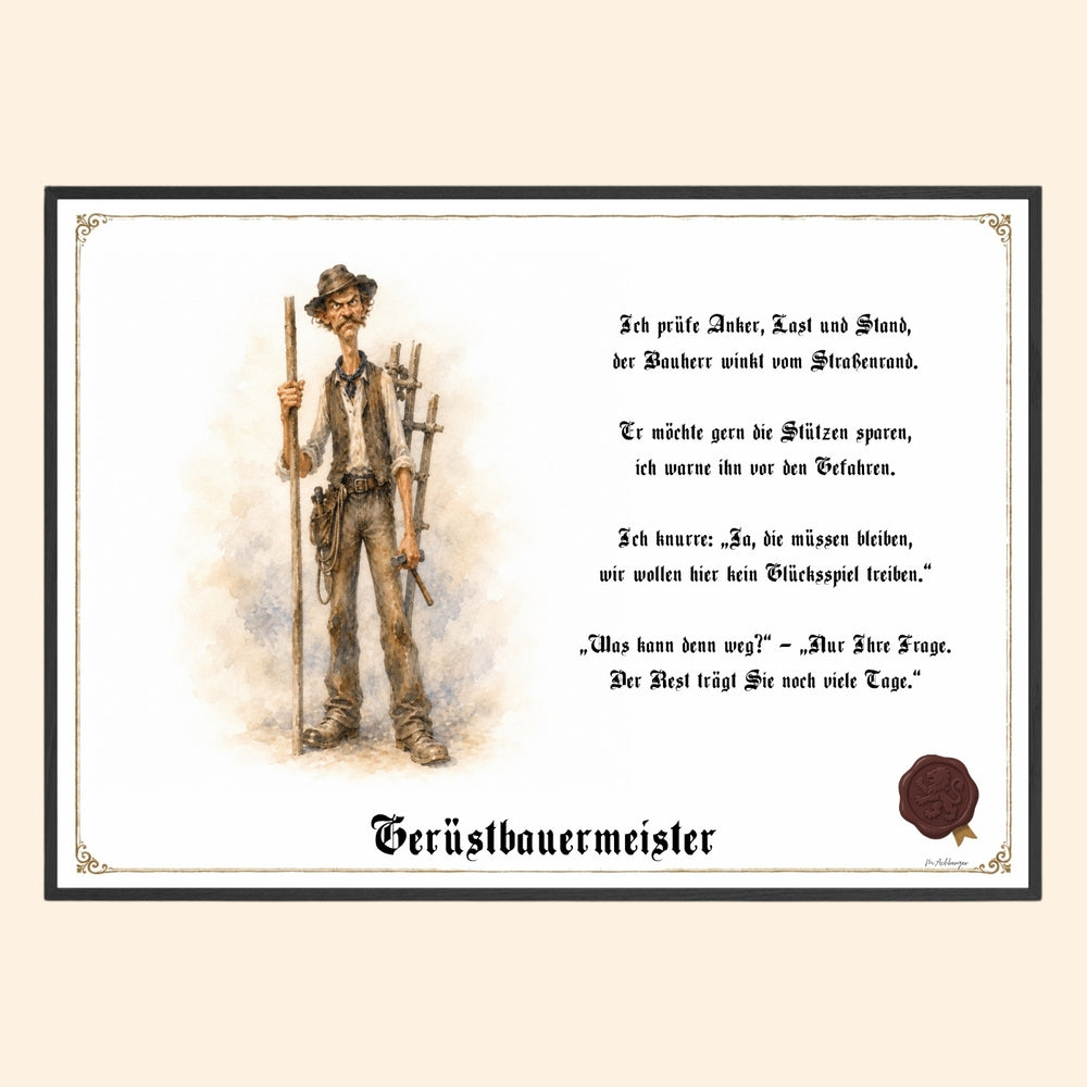 Der Gerüstbauermeister – Griesgram-Zunftbild