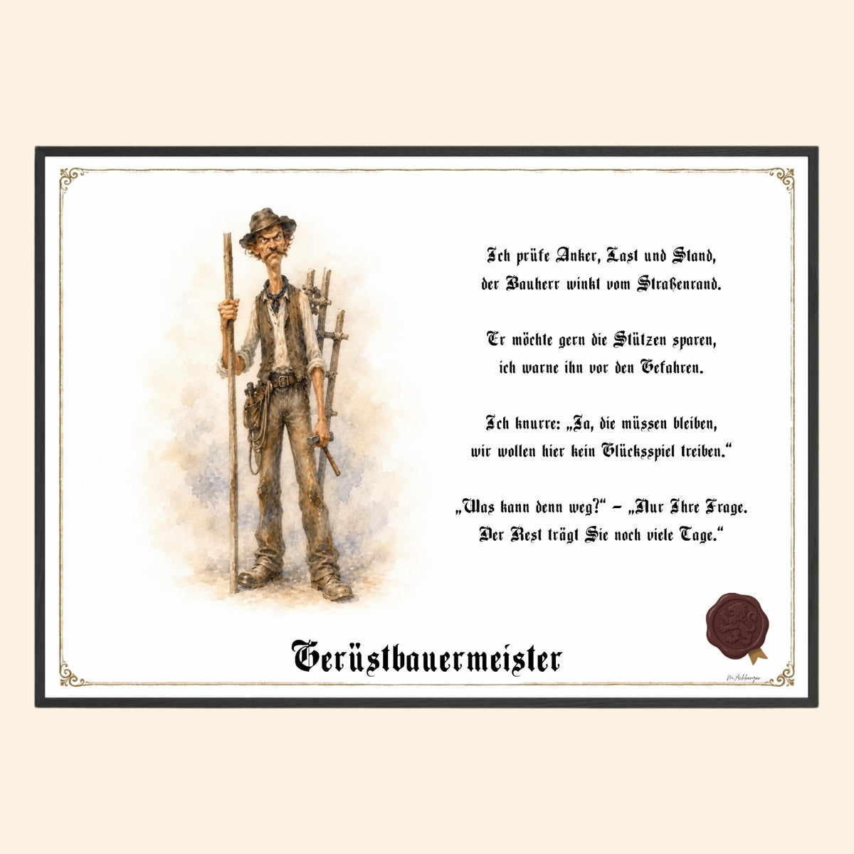 Der Gerüstbauermeister – Griesgram-Zunftbild