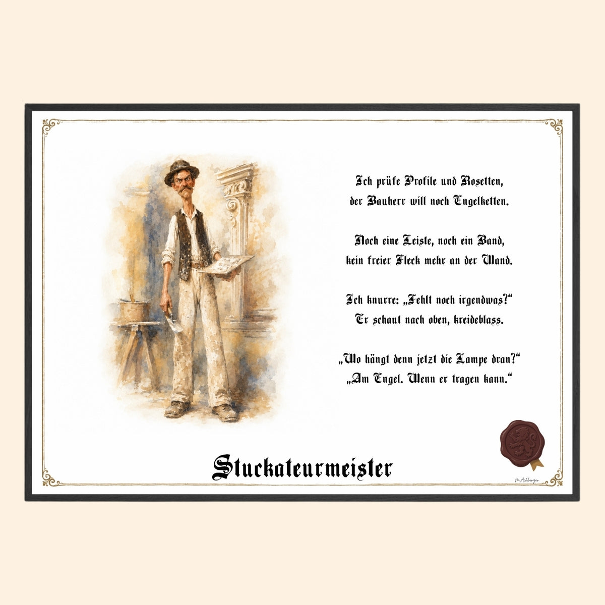 Der Stuckateurmeister – Griesgram-Zunftbild