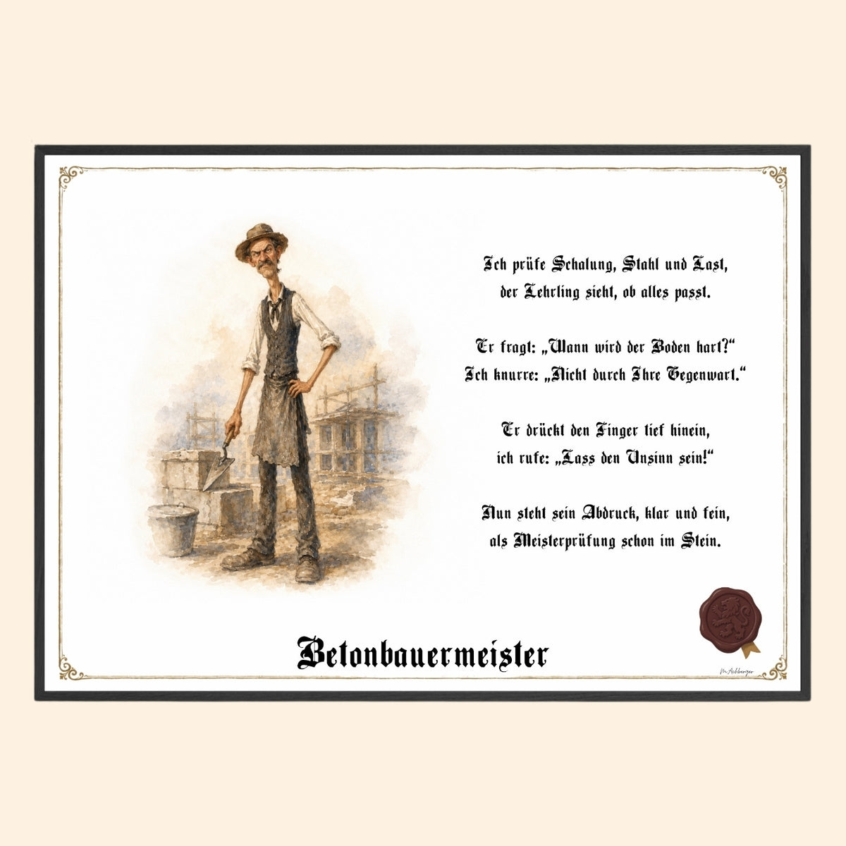Der Betonbauermeister – Griesgram-Zunftbild