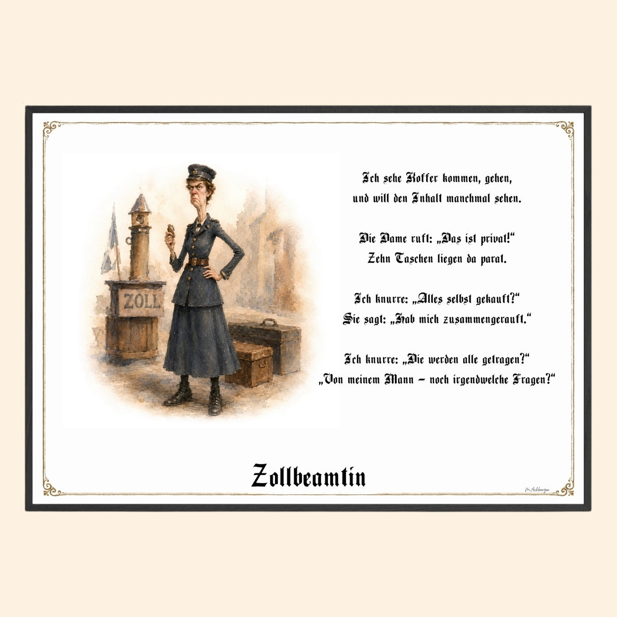 Die Zollbeamtin – Griesgram-Zunftbild