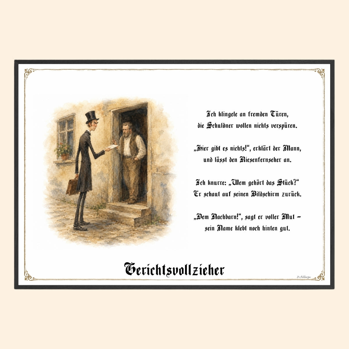 Der Gerichtsvollzieher – Griesgram-Zunftbild