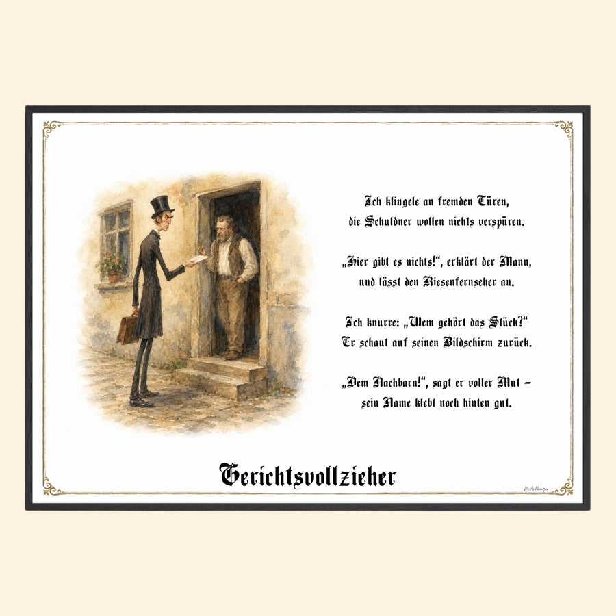 Der Gerichtsvollzieher – Griesgram-Zunftbild