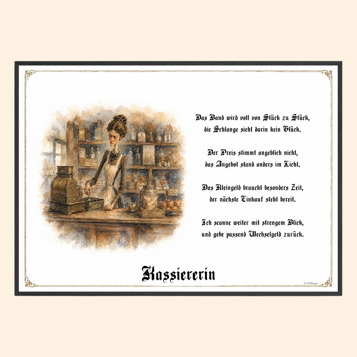 Die Kassiererin – Griesgram-Zunftbild