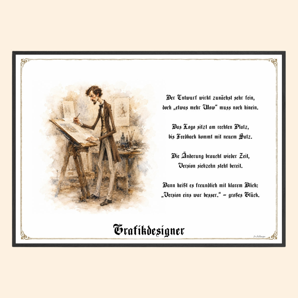Der Grafikdesigner – Griesgram-Zunftbild