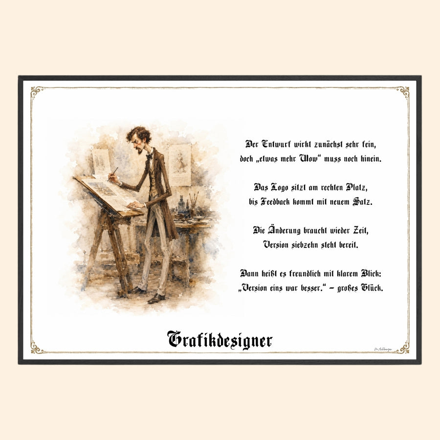 Der Grafikdesigner – Griesgram-Zunftbild
