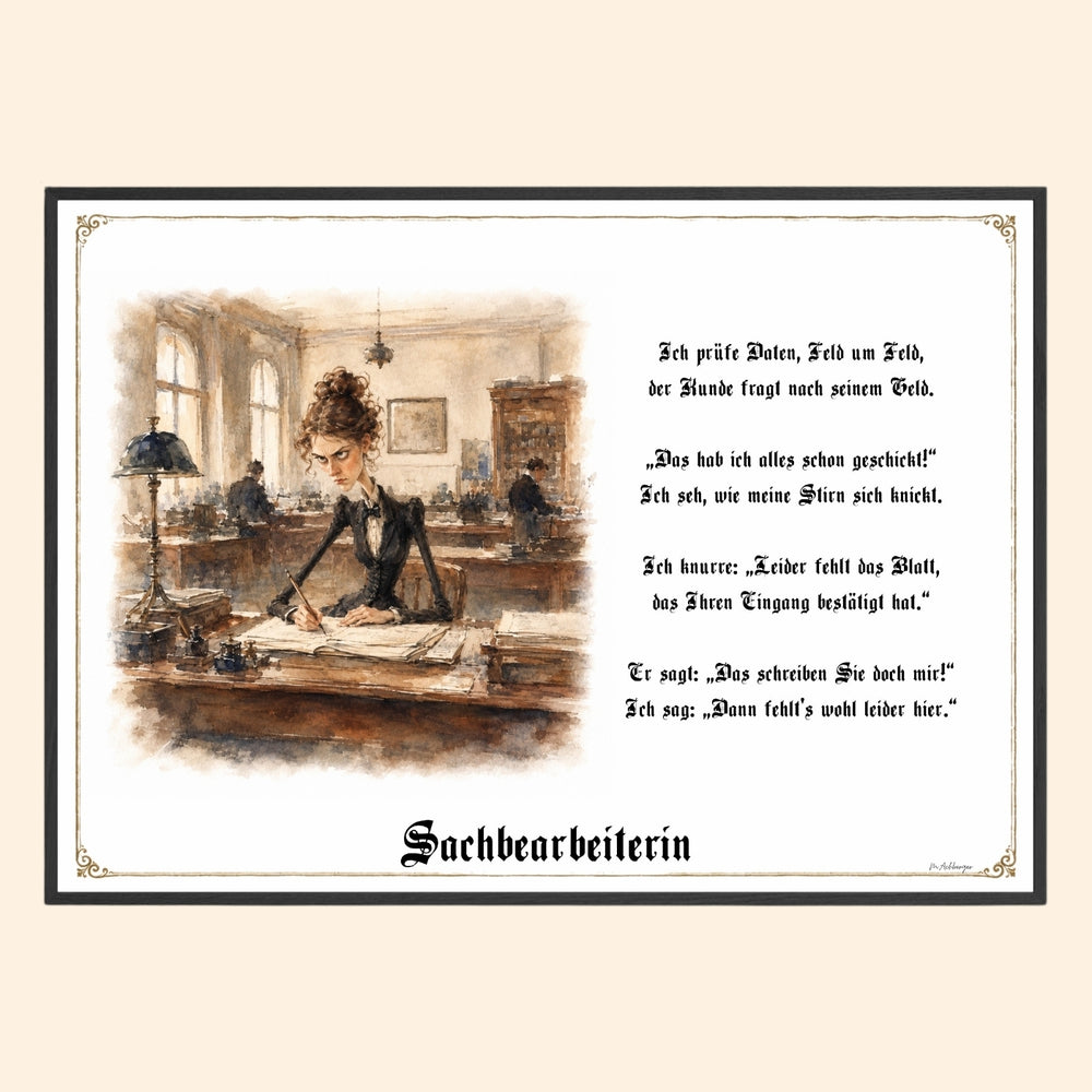 Die Sachbearbeiterin – Griesgram-Zunftbild