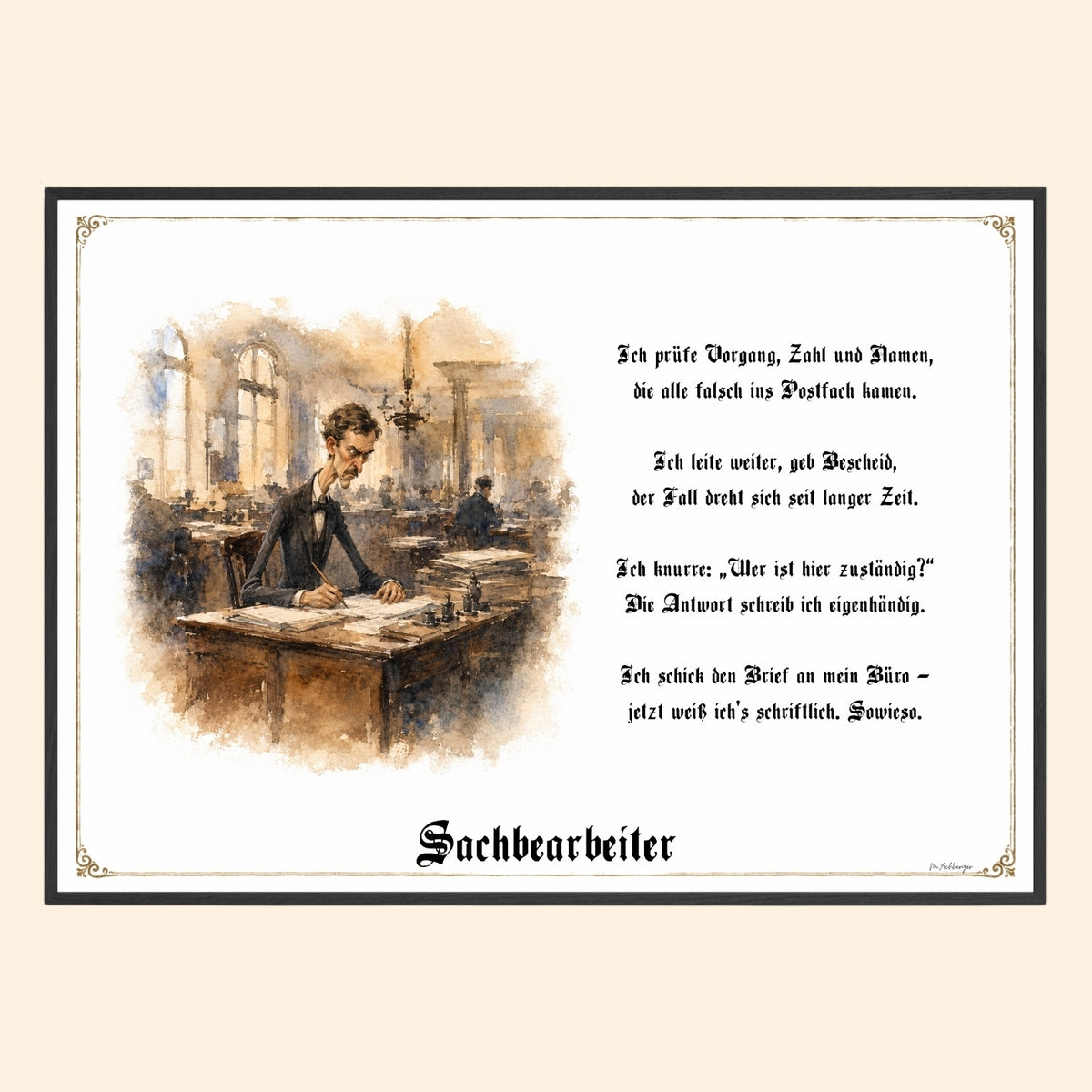 Der Sachbearbeiter – Griesgram-Zunftbild